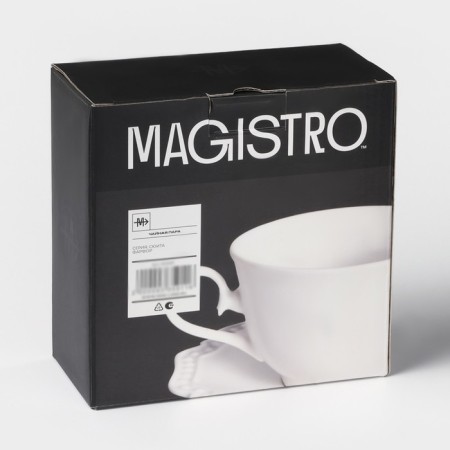 Tea steam porcelain Magistro "suite", 2 items: 280 ml mug, saucer d = 15.5 cm, white color-6
