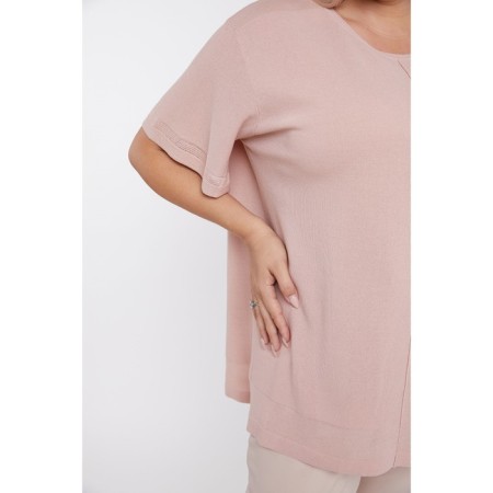 Female jumper luxury plus, size 56, pink color-6