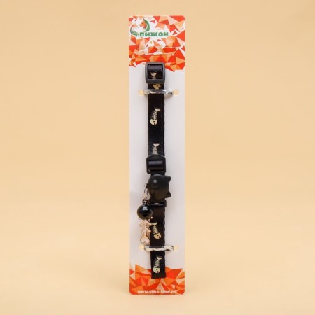 Fly collar "fish" luminous, with a bell and suspension, 30 x 1 cm, polyester, black-5