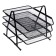 Horizontal paper tray, 3 compartments, black mesh