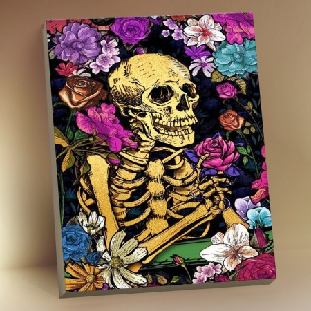 Picture on numbers with a whip 40 × 50 cm "Skeleton in colors" 22 colors