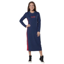 Dress with stripes, size 44, dark blue color