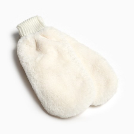Women's mittens, beige color, size 18