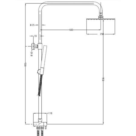 Shower system ESKO ST950SQ, chromium color-1