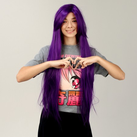 Carnival wig "anime" color purple, long-3
