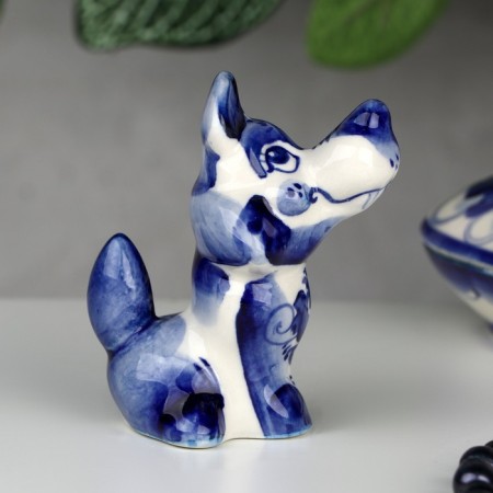 Souvenir "Wolf", 7 cm, Gzhel-2