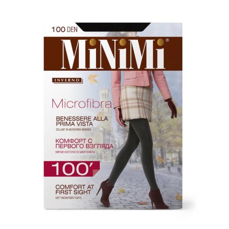 Women's tights minimi microfibra, 100 den, size 4, color Nero-3
