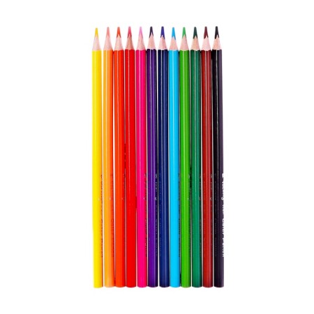 Pencils of watercolor 12 colors, in a cardboard box, triangular, der, with cysts, animal mix-2