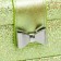 Casket to the leatherette to decorations a chest with a bow "Small squares. Green" 13.5x16.5x23 cm
