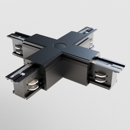 Connector X-shaped for the Technical Tracx-31b, 16.6x16.6x3.2 cm, black color black-1