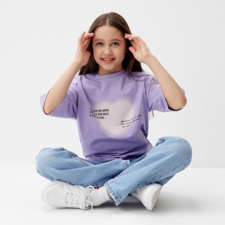 T -shirt Children's Minaku Lavender color, height 128 cm-2