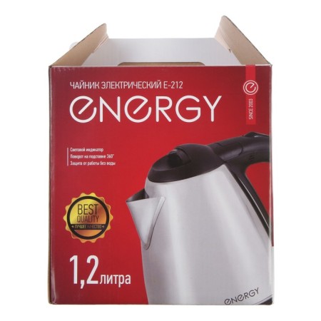 Electric kettle Energy E-212, metal, 1.2 l, 1500 watts, silver-9
