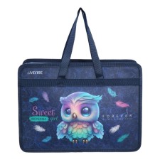 Folder with A4 handles, 340 x 250 x 100 mm, plastic, pens-textiles, Devente Happy Owl