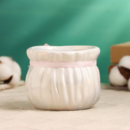 Kashpo "Martin bag" round, 9x9x7cm, white-2