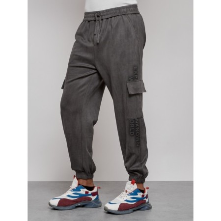 Joggers are sports male, size 50, gray color-6
