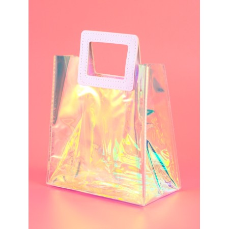 PVC gift package, iridist, white 20 x 18 x 10 cm-5