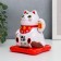 Plastic pendulum from the solar battery "Cat manei-nako Kosynka with flowers" White 9.5x10x9.5 cm 73535