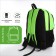 School backpack, 2 lightning departments, 3 pockets, black/green color