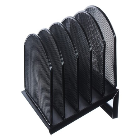 Papers stand, table, 5 departments, mesh, metal, black