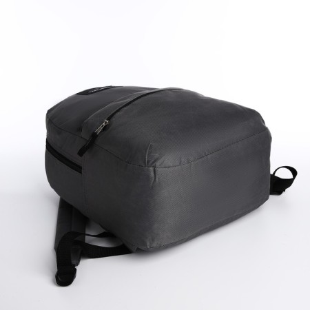 A backpack with a zipper, an outer pocket, the color is gray-4