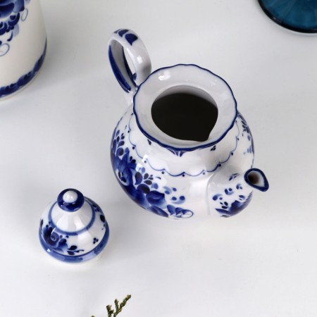 Custard kettle "Bud", small, 18x14.5x9.5 cm gzhel-3