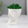 Concrete Kashpo "Mr. Green" hides with moss white 8.3x10x10 cm (moss green stabilizers)