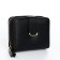 Women's wallet on the button, black color