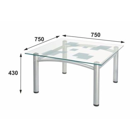 Table Robert 2M, 750x750x430, metallic/ins. glass-1