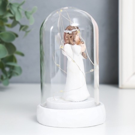 Souvenir Polystone Light "Angel with Flower/Prays" MIX 7x7x11.5 cm-3