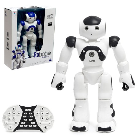Robot radio -controlled "Hunter", light and sound effects, works on the battery, black color is black