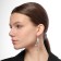 Earrings Assorted "History" a twisted feather, blue color in black silver