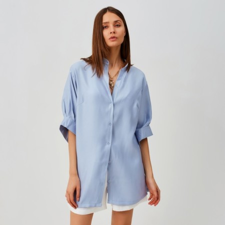Women's shirt Minaku: Casual Collection Blue color, river 50