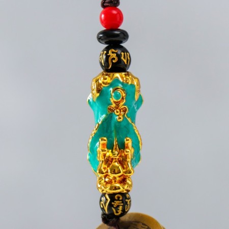 Suspension with Monet "Dragon" Green 12x1.5 cm-1