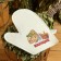 Set for the bath "Banshchik" 5 in 1 (bag, hat, mitten, rug, washcloth) with print, white