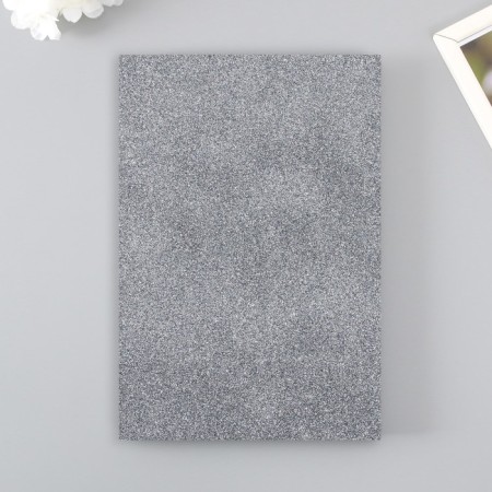 Foamiran glitter 2 mm, 20x30 cm, dark silver