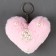 Soft toy "heart" with beads, on a key fob, 10 cm, pale pink color