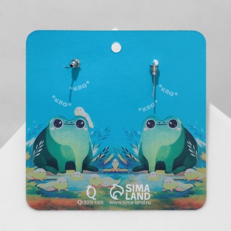 Acryl Earrings "Frogs" of the Queen, Colored in Silver-4