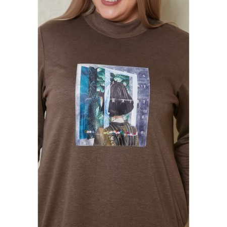 Women's dress, size 58, brown color-4