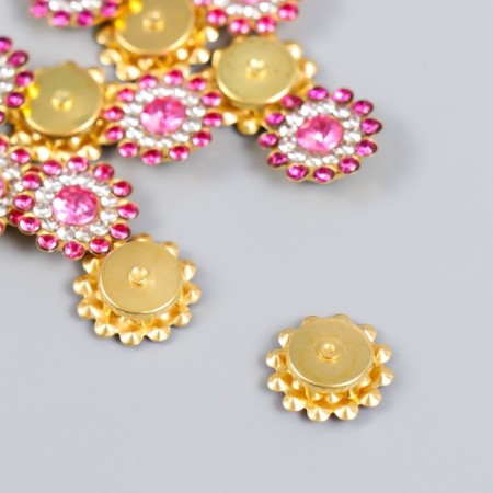 Decor for creativity Plastic "Fox Fuchsia Flower" set 12 pcs 1.4x1.4 cm-1