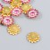 Decor for creativity Plastic "Fox Fuchsia Flower" set 12 pcs 1.4x1.4 cm