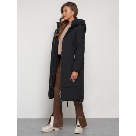 Coat insulated winter female, size 50, black color-24