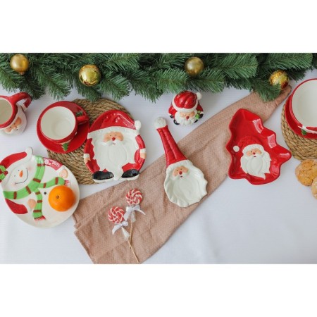 Ceramic Dolyana Grandfather Frost, 21.4 × 17.9 × 2.7 cm, red red-6