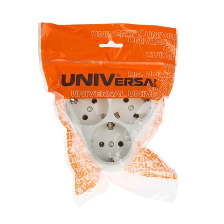Substantor Universal AK303, 3 sockets, with salary, 16 A, round, white-2