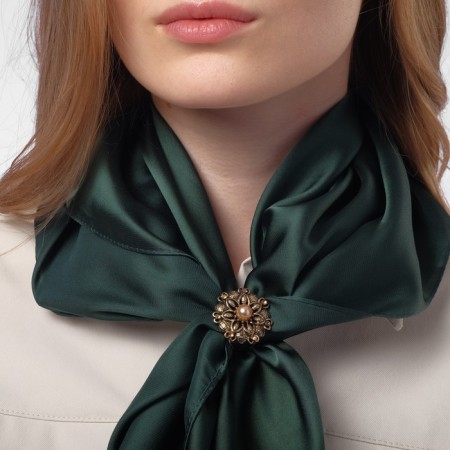 Ring for the scarf "Link", brown color in black gold-6