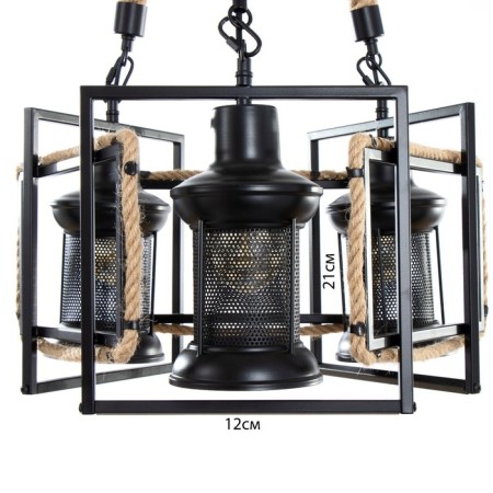 Caus -chandelier "MADILAL" 3HE27 Black 40x42x64cm Bayerlux-5