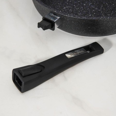 Granite Star pan, d = 28 cm, removable handle, anti -stick coating, black color-4