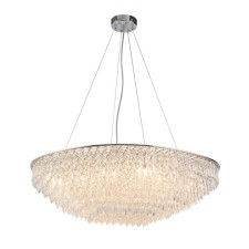 Suspended Indigo lamp, 12028/12p Chrome. 12x40W, G9, 810x810x255/1050 mm, Color transparent