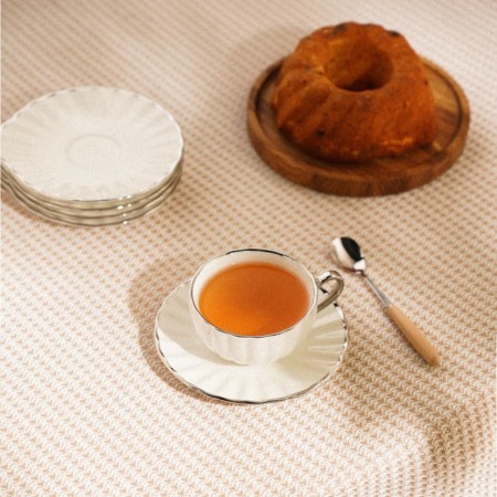 Tea steam porcelain SL Home "Garda", 2 items: a cup 200 ml, a saucer d = 15 cm, white color-3