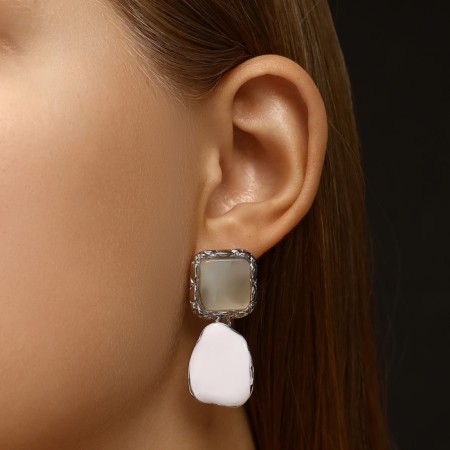 Earrings Assorted "Vakanda" Connection of figures, color silver-3