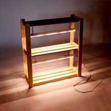 Wooden rack for seedlings with phytoswithers and timer 73x65x24 cm